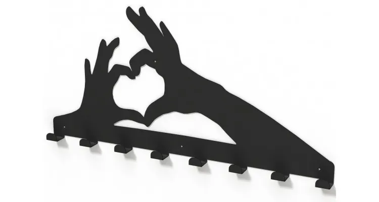 Cuier metalic LOVE -model 4015 Negru