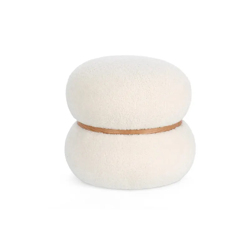 Taburet MIRKA WHITE ROUND Ø43 CM - Alb