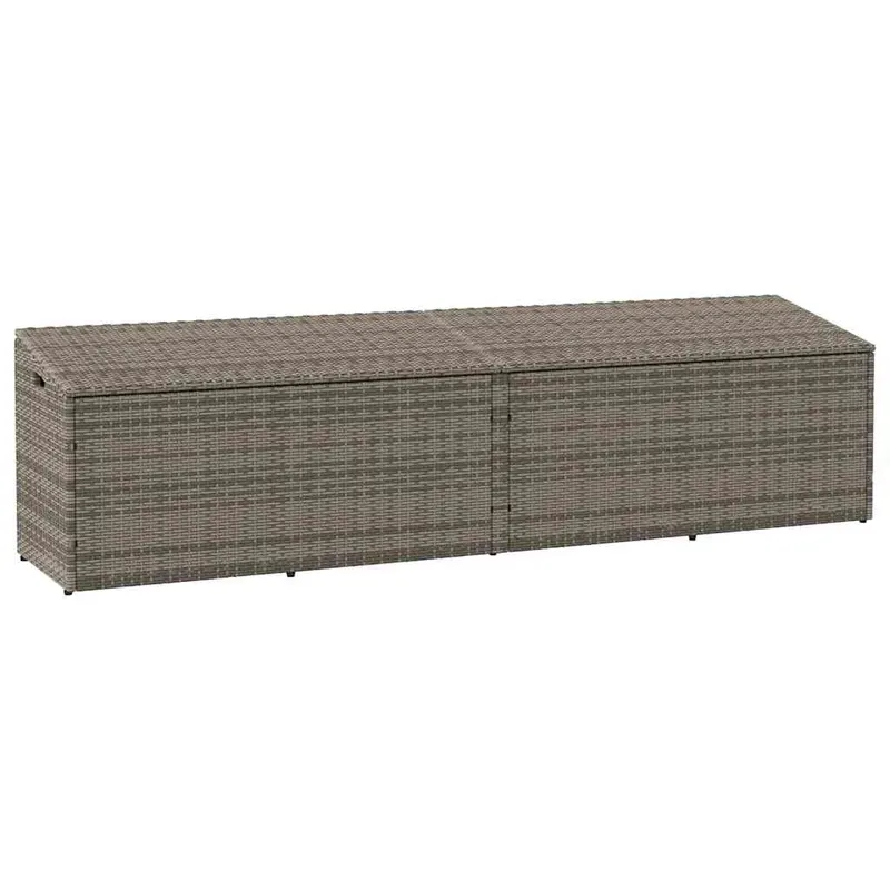 cutie de depozitare de gradina gri 220x50x58 cm poly ratan