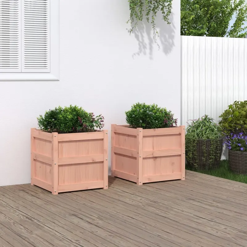 Jardiniere de gradina, 2 buc., lemn masiv douglas