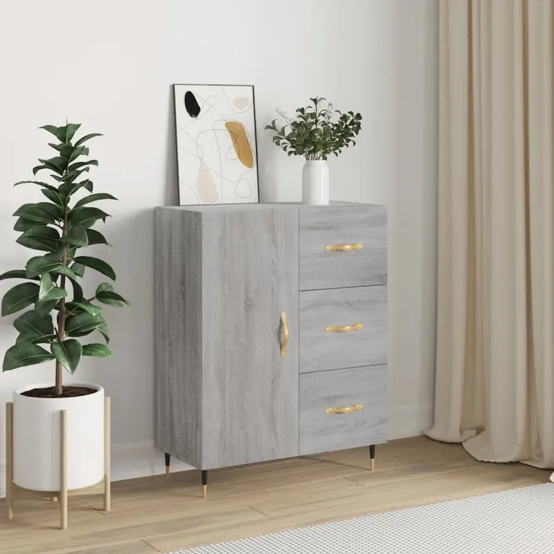 servanta, gri sonoma, 69,5x34x90 cm, lemn compozit