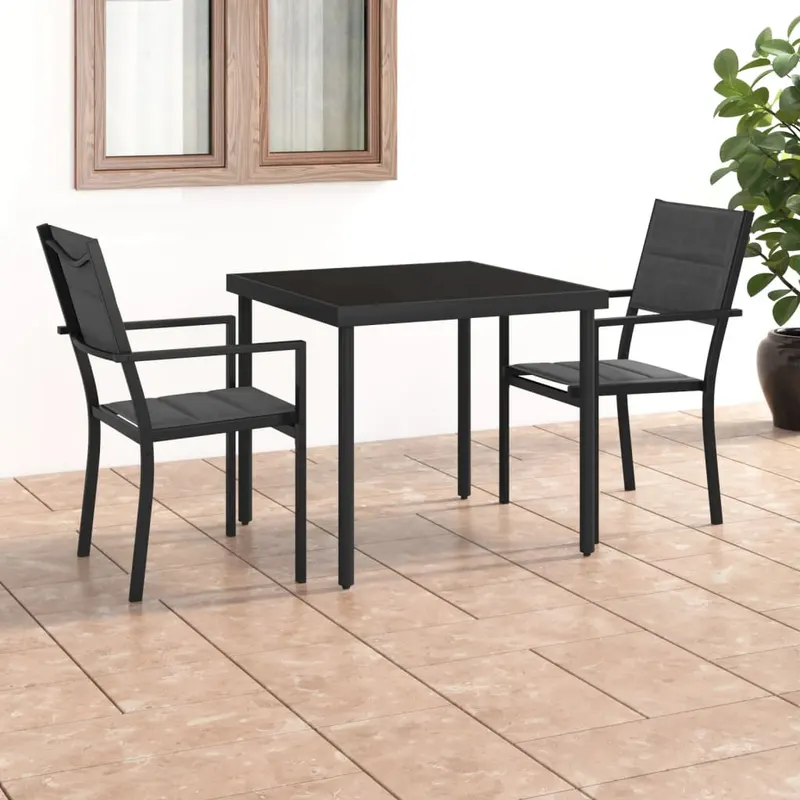 set mobilier de exterior, 3 piese, otel