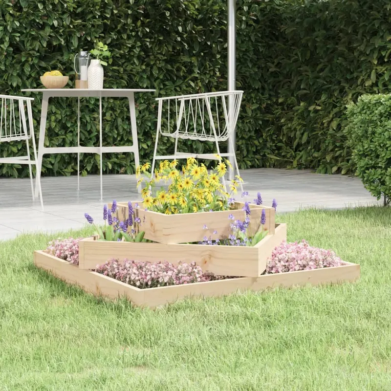 Jardiniera, 83x83x27 cm, lemn masiv de pin