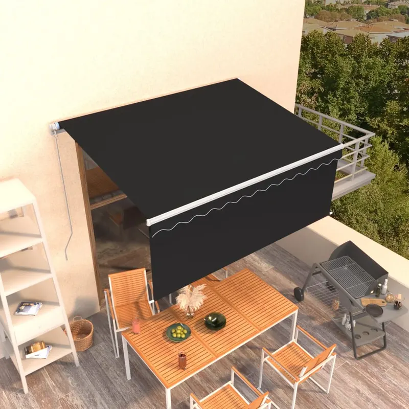 copertina retractabila manual cu stor, antracit, 3,5x2,5 m