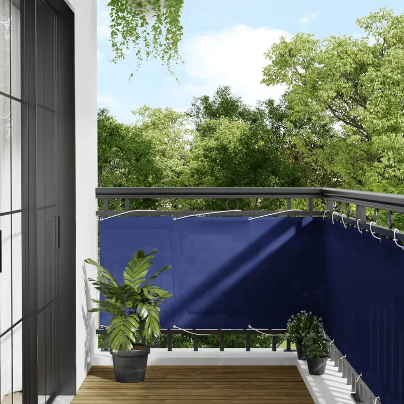 paravan de balcon, albastru, 75x700 cm, 100% poliester oxford