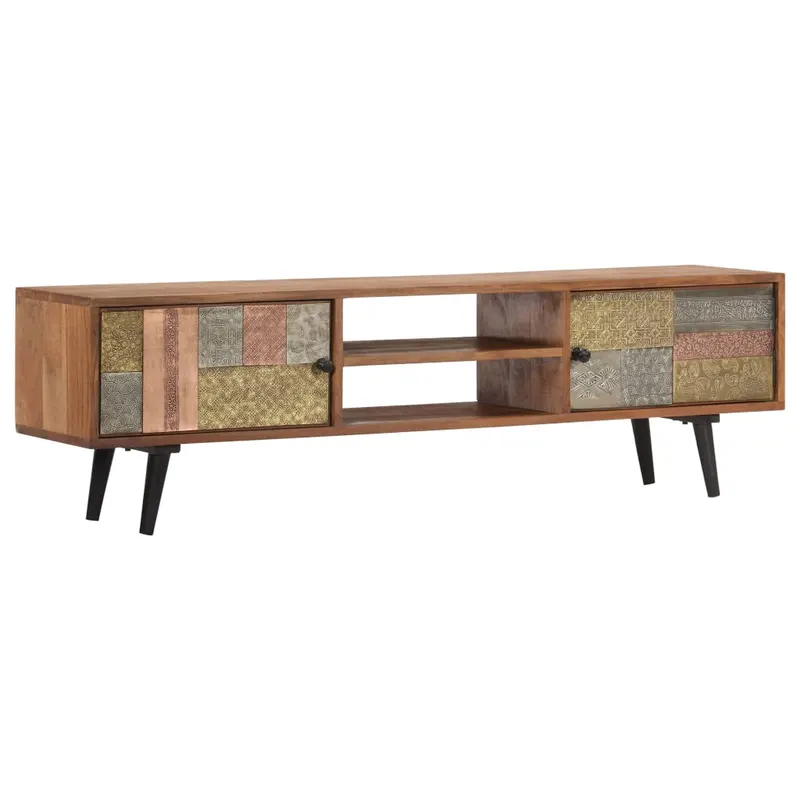 comoda tv, 140x30x40 cm, lemn masiv de acacia