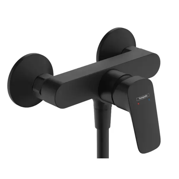 Baterie dus monocomanda negru mat Hansgrohe Logis