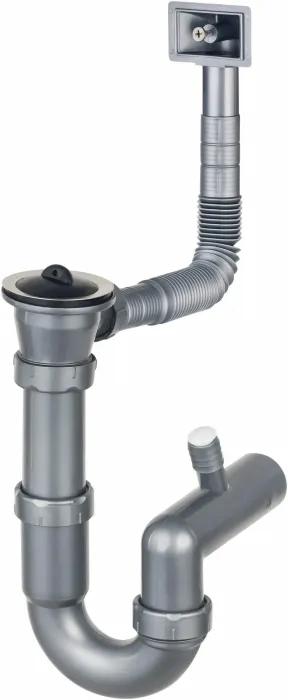 Sifon pentru chiuveta din inox cu 1 cuva, montare pe masca, Deante
