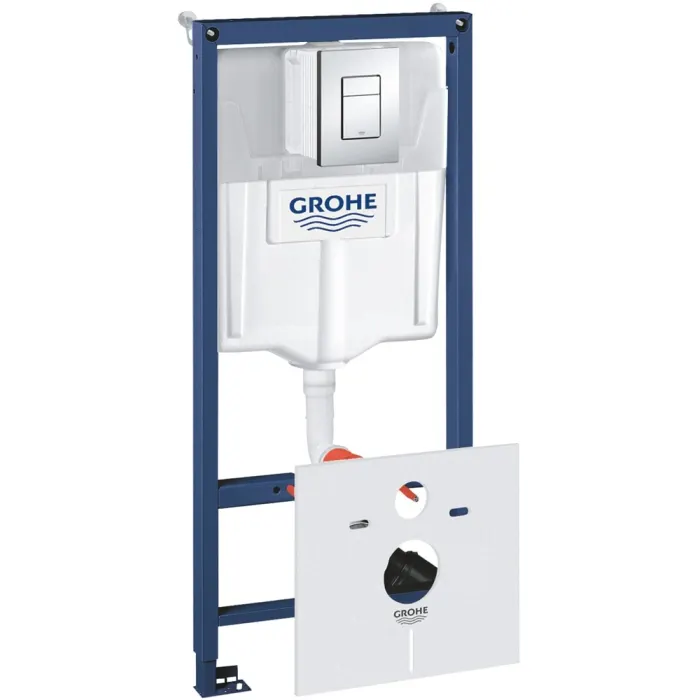 Set rezervor incastrat cu clapeta de actionare crom Skate Cosmopolitan si izolare fonica inclusa, Grohe Rapid SL