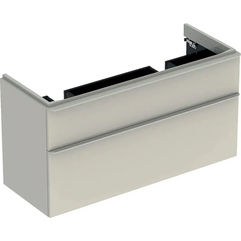 Dulap baie suspendat pentru lavoar 118x47 cm, gri nisipiu, Geberit Smyle Square