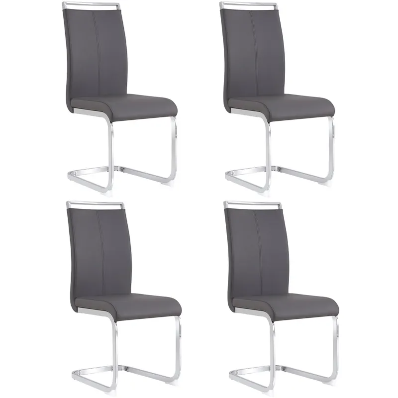 Set de 4 scaune de sufragerie cantilever, Gri