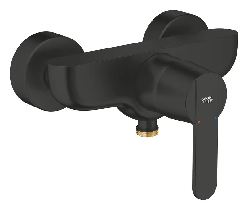 Baterie dus Grohe 328882430, 1 bar, 135 mm, 215 mm, 2 orificii instalare, 1 2 dimensiune racord furtun, Negru