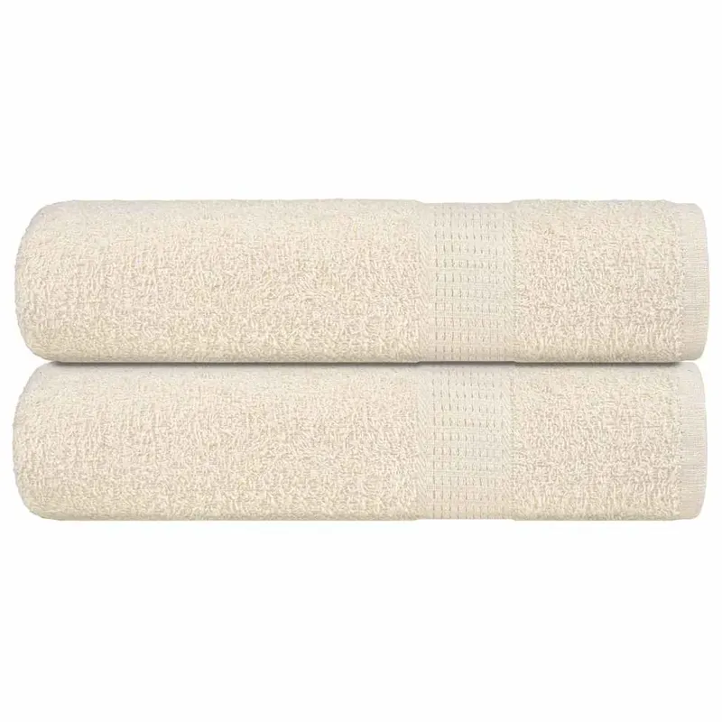 Prosoape de baie, frogn, 2 buc., crem, 100x150 cm, 360 g/m2