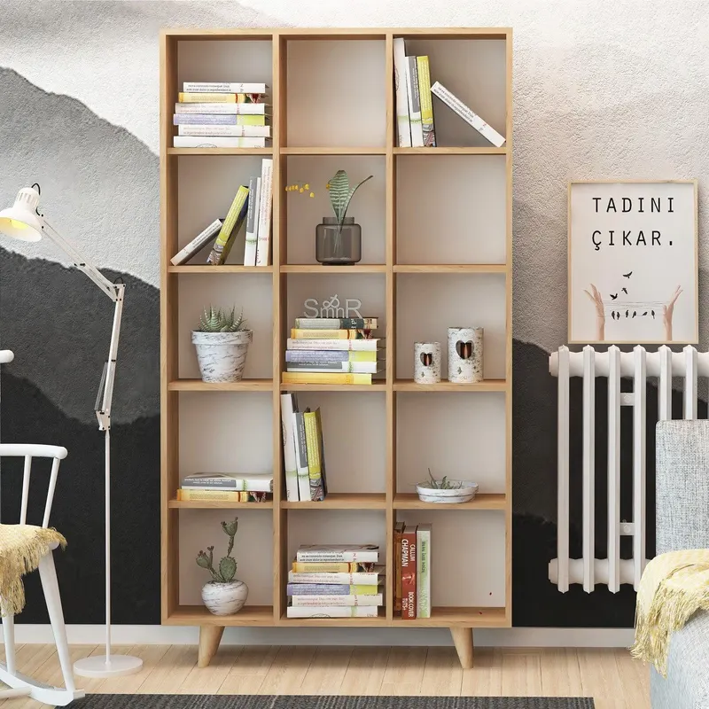 Biblioteca Zipa, Crem, 25x184x100 cm - Bej