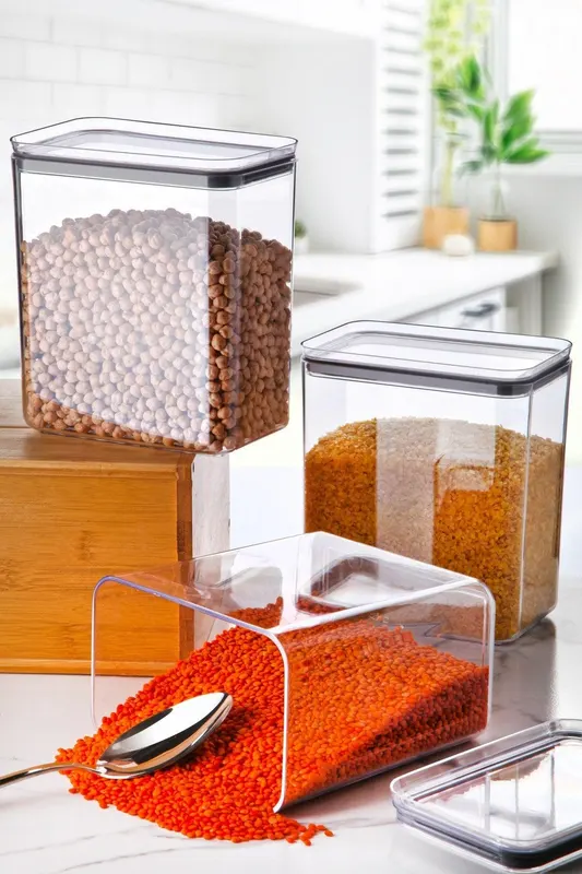 Set cutie de depozitare, Transparent, 16.5x10.5x19 cm - Multicolor
