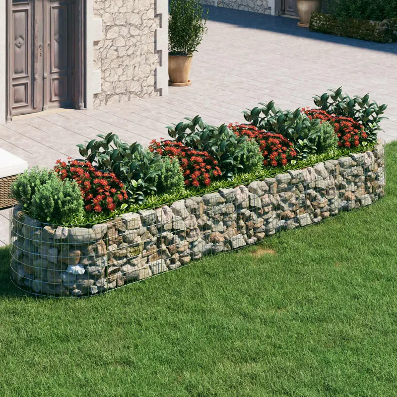 strat inaltat gabion, 400x100x50 cm, fier galvanizat