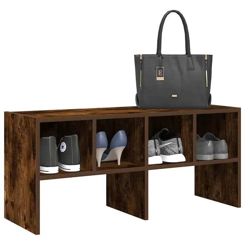 suport pantofi stivuibil stejar afumat 89,5x30x40 cm