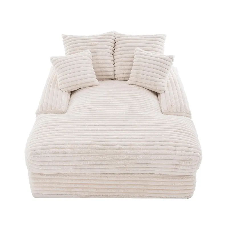 Luxus chaise longue din corduroy, Bej