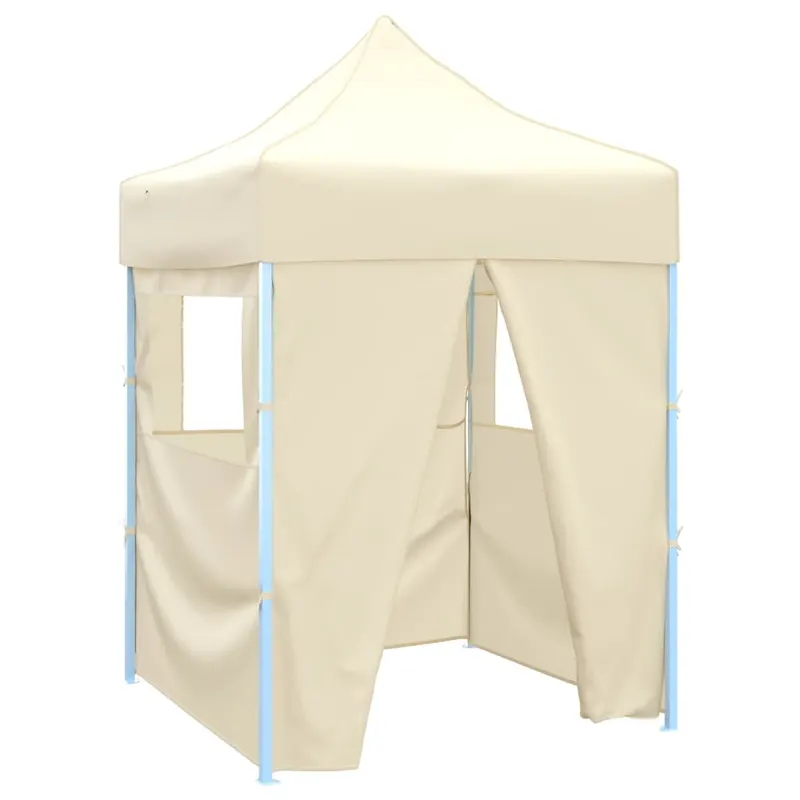 cort de petrecere pliabil cu 4 pereti, crem, 2 x 2 m, otel