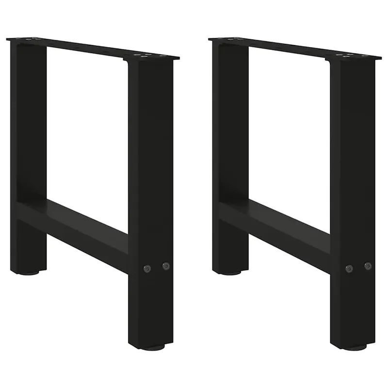 picioare masuta de cafea negru 2 buc 60x(42-43) cm otel