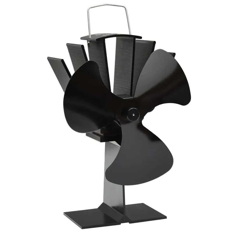 ventilator de soba cu alimentare termica, 3 palete, negru