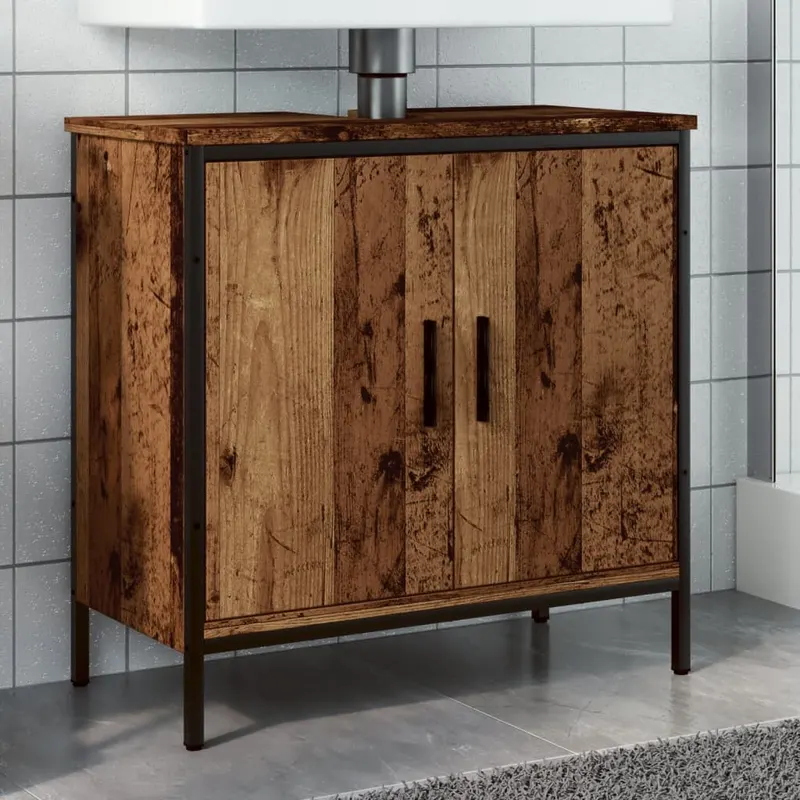 dulap de chiuveta, lemn vechi, 60x30x60 cm, lemn prelucrat