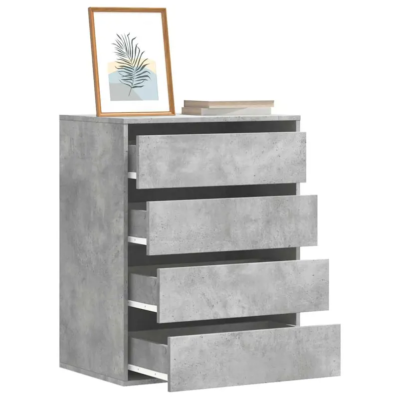 dulap colt cu sertare gri beton 60x41x76 cm lemn prelucrat