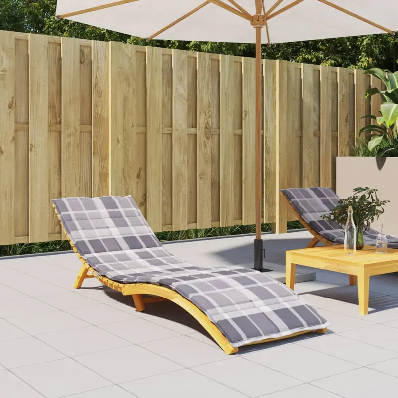 perna de sezlong, rosu carouri, 200x60x3 cm, textil oxford