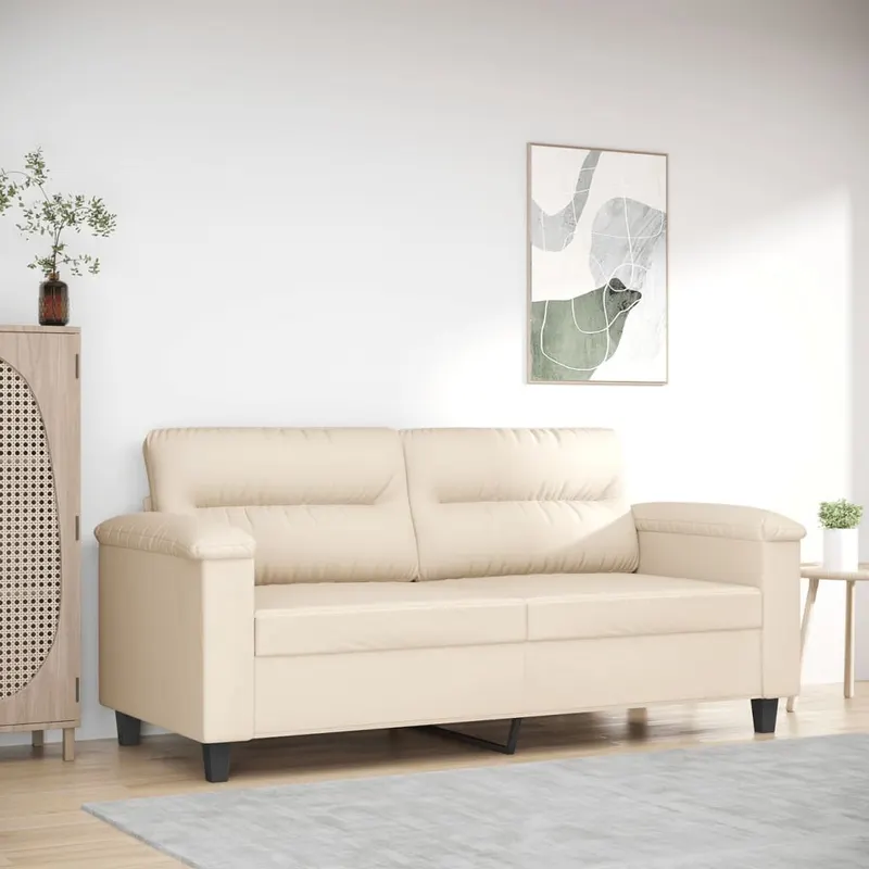 canapea cu 2 locuri, bej, 140 cm, tesatura microfibra