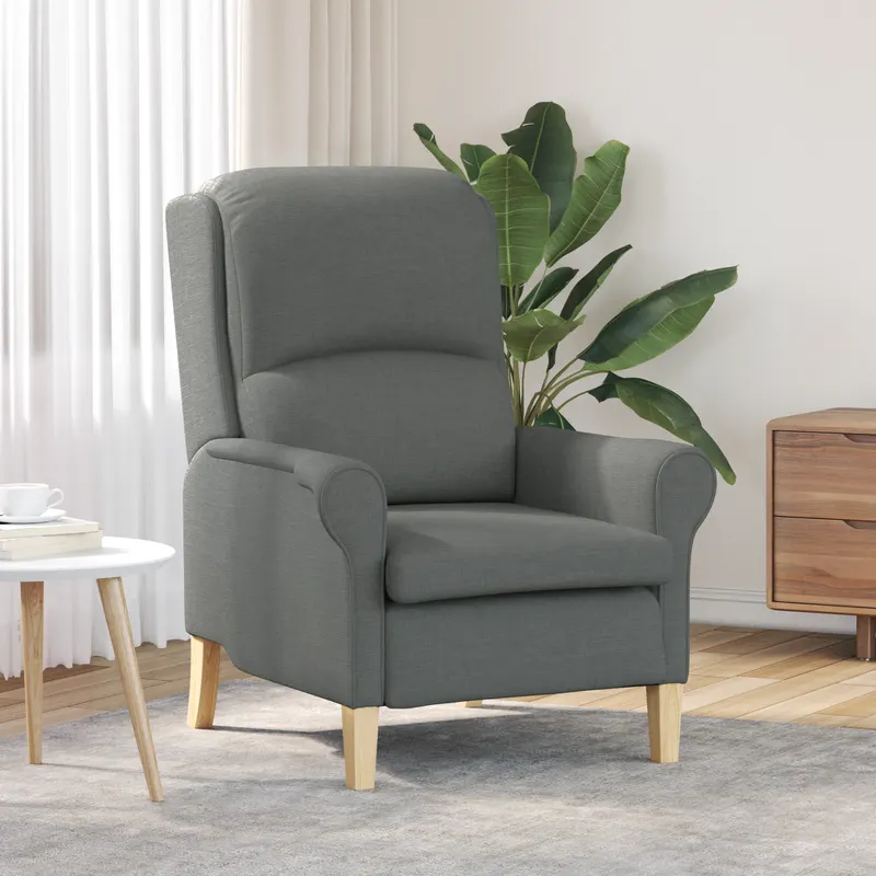 fotoliu modern gri inchis tesatura, lemn mediu durable fotoliu