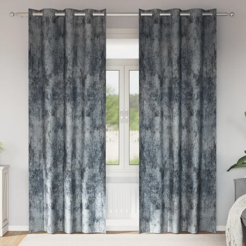 Draperii din catifea 2 pcs cu ochiuri gri argintiu 260x140 cm