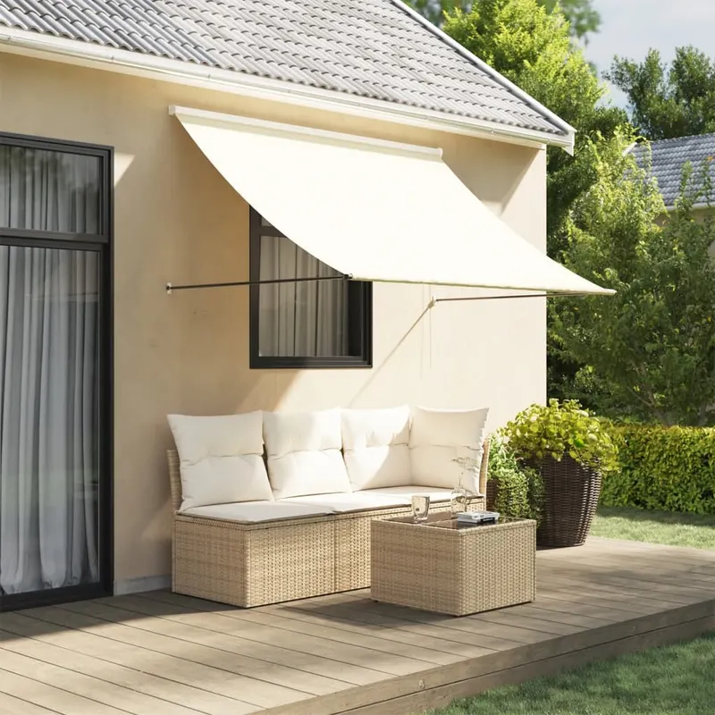 copertina retractabila, crem, 200x150 cm, tesatura si otel