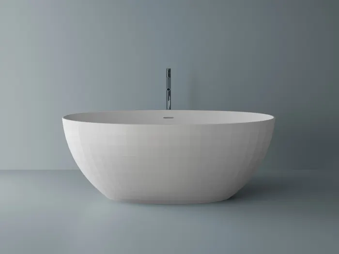 Cada freestanding ovala, compozit alb mat, interior lucios, 167x830x61.9 cm, Tuxedo