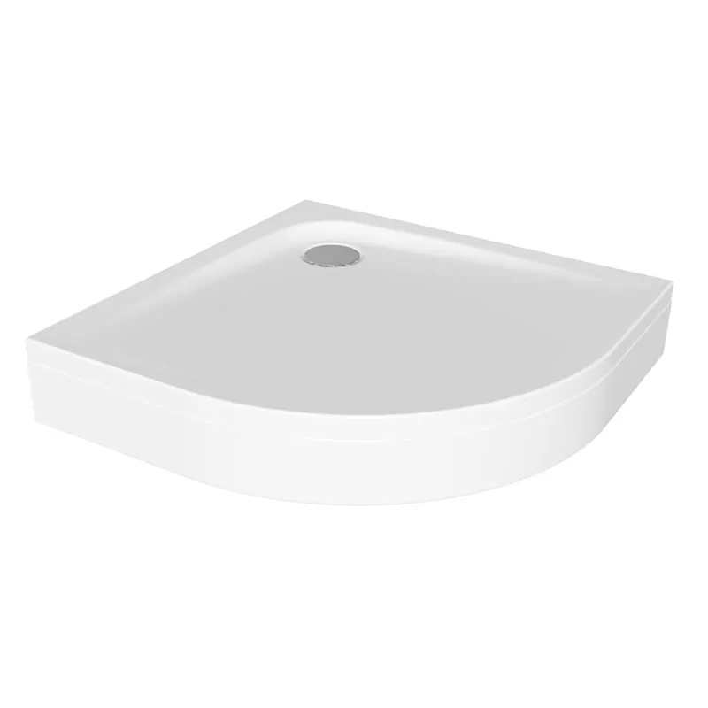 Cadita de dus semirotunda Kolpasan Evelin R80, pentru inzidire, acril sanitar, R55 cm, alb