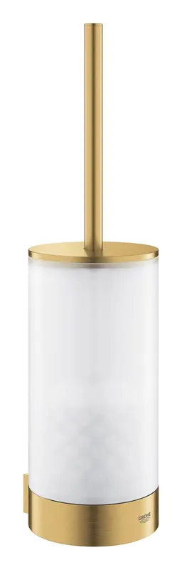 Set perie WC Grohe 41076GN0, Selection, montare pe perete, fixare ascunsa, sticla metal, mat, auriu