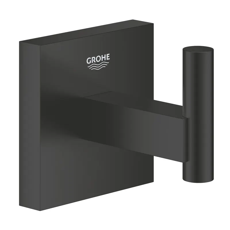 Agatatoare Grohe 409612430, 60 mm, 43 mm, 1 cuie, 2 orificii instalare, pe perete, metal, elemente fixare ascunse, Negru