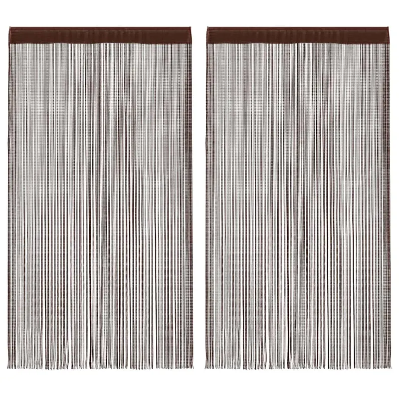 Draperii cu franjuri, 2 buc., 100 x 250 cm, maro
