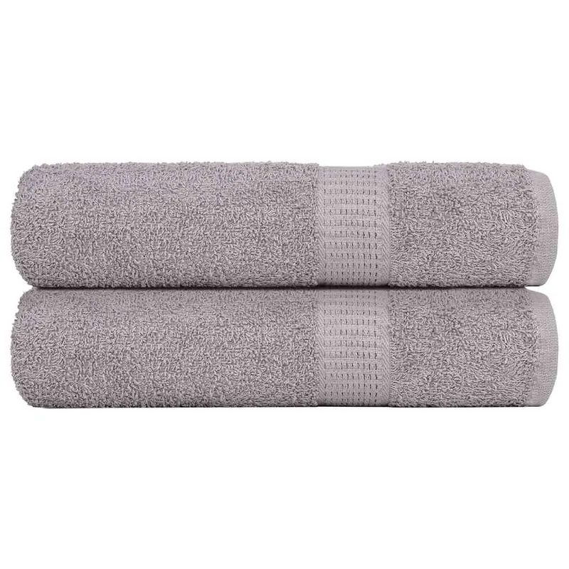 Prosoape de baie, frogn, 2 buc., gri, 100x150 cm, 360 g/m2