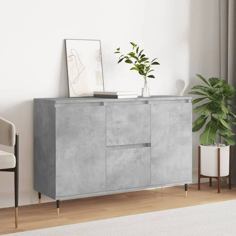servanta, gri beton, 104x35x70 cm, lemn prelucrat