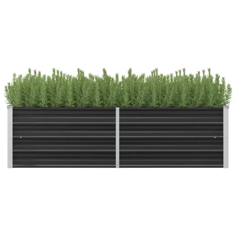 strat inaltat de gradina antracit 160x40x45 cm otel galvanizat