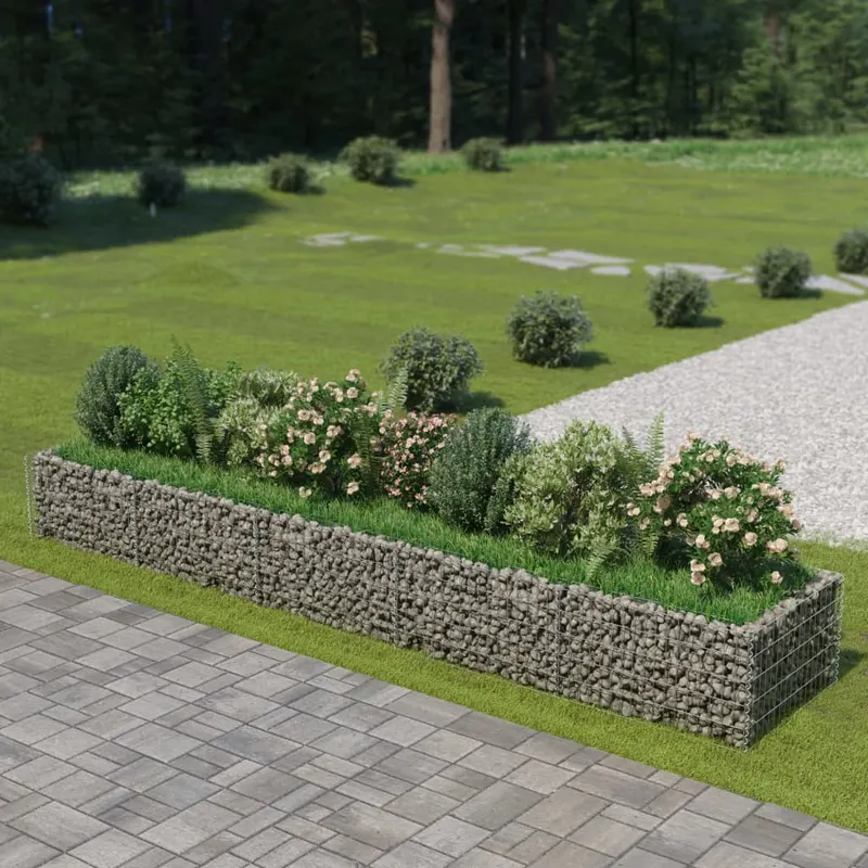strat inaltat gabion, 450 x 90 x 50 cm, otel galvanizat