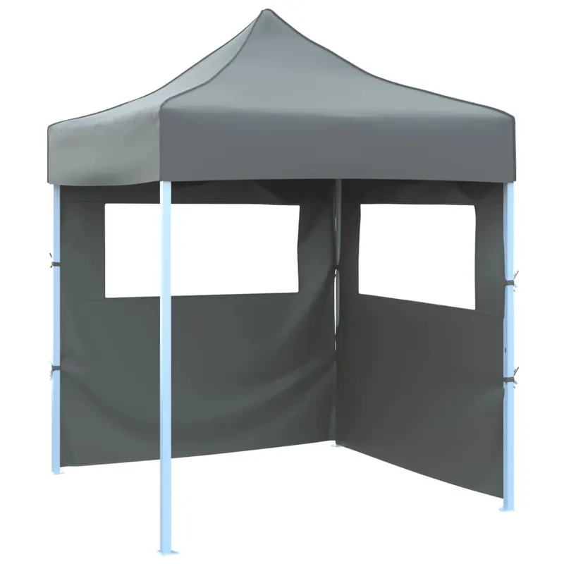 cort de petrecere pliabil cu 2 pereti, antracit, 2 x 2 m, otel