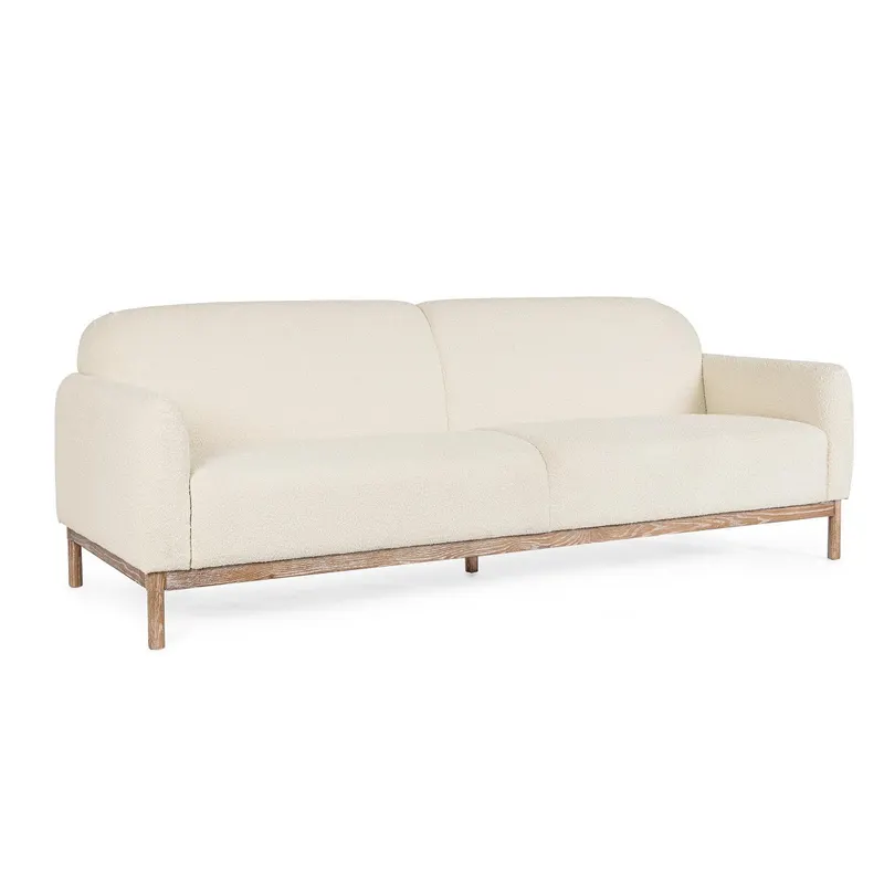 Canapea 3 locuri DETROIT NATURAL BOUCLE 232 CM - Cream