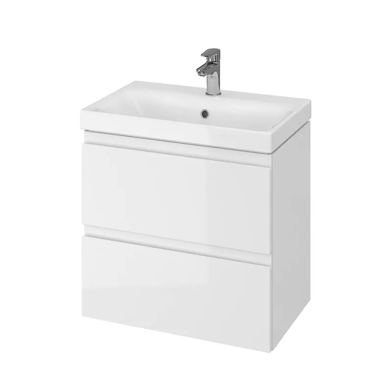 Mobilier suspendat Cersanit, Moduo Slim, pentru lavoar incastrabil, 60 cm, alb