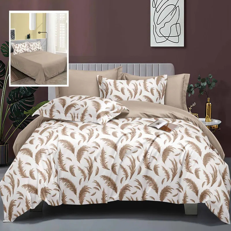 Lenjerie de pat elegance 6 piese cu cearsaf (lec21)