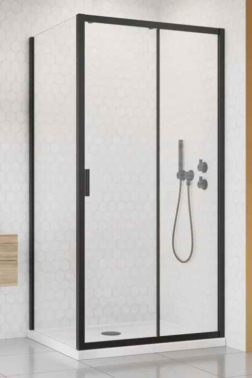 Perete lateral fix de dus Radaway Alienta S1 80x190 cm, negru, sticla 5 mm
