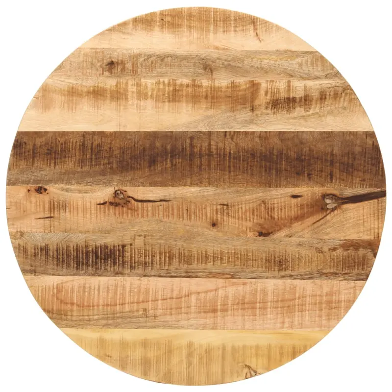 blat de masa rotund, Ø 80x2,5 cm, lemn masiv de mango brut