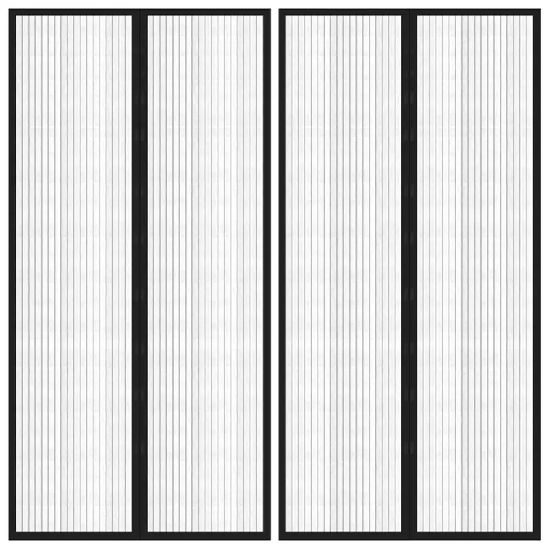 perdea de usa anti-insecte cu magnet, 2 buc., negru, 220x100 cm