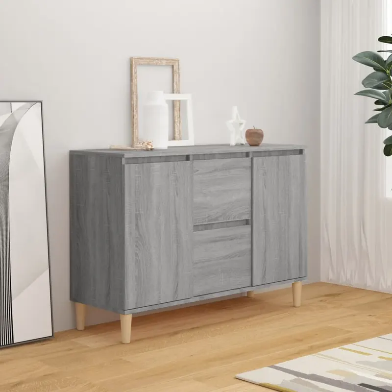 servanta, sonoma gri, 101x35x70 cm, lemn prelucrat