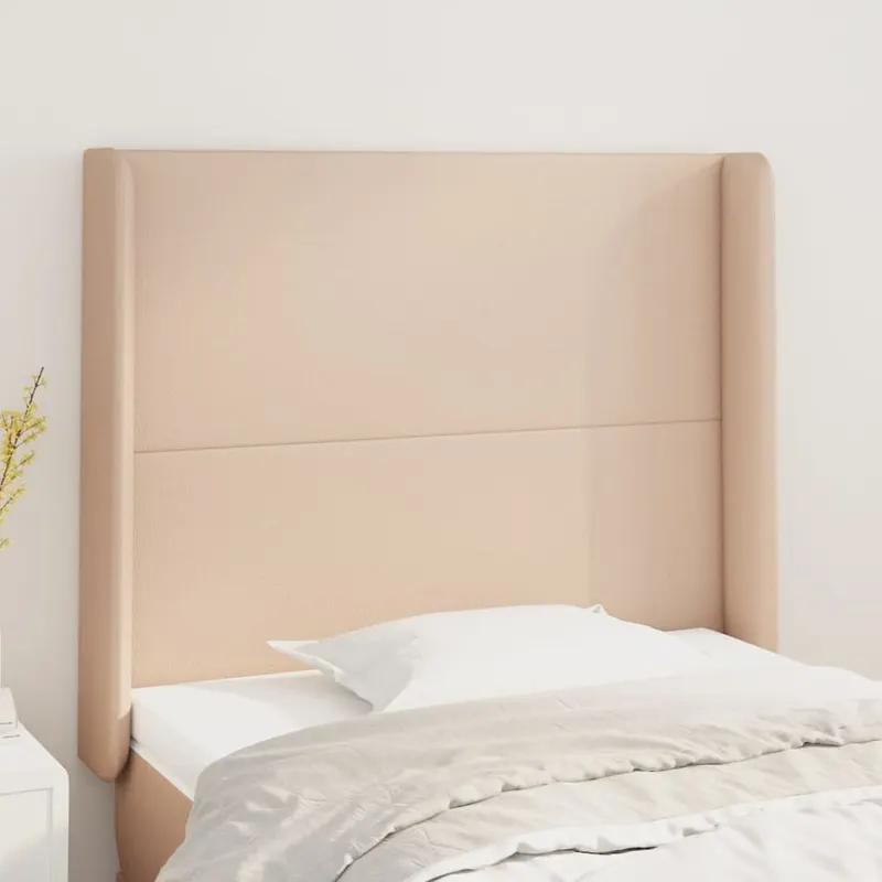 tablie pat cu aripioare cappuccino 103x16x118/128 cm piele eco